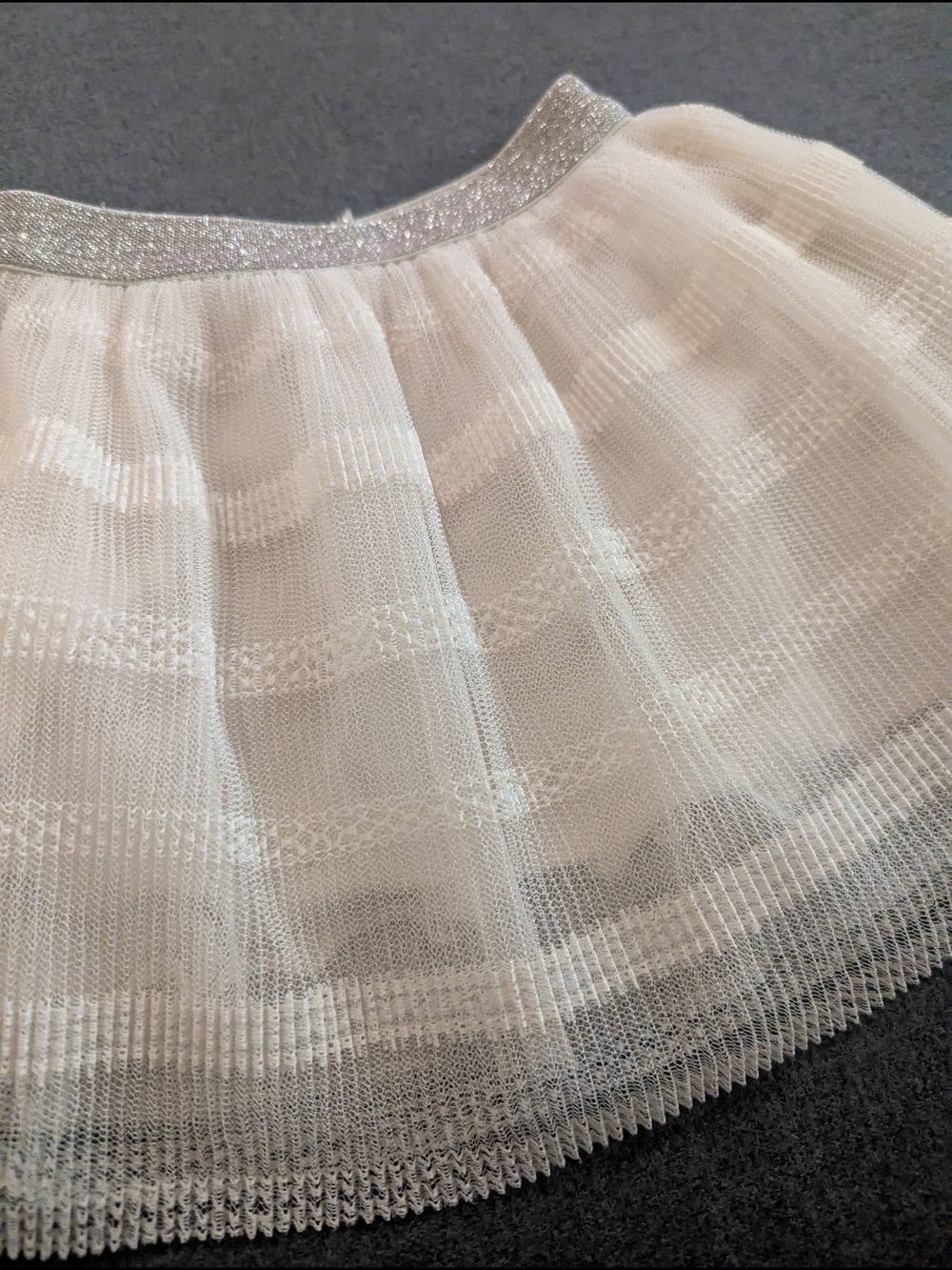 Mayoral Cream Tulle Skater Skirt with Sparkle Waistband - Picture 2 of 3